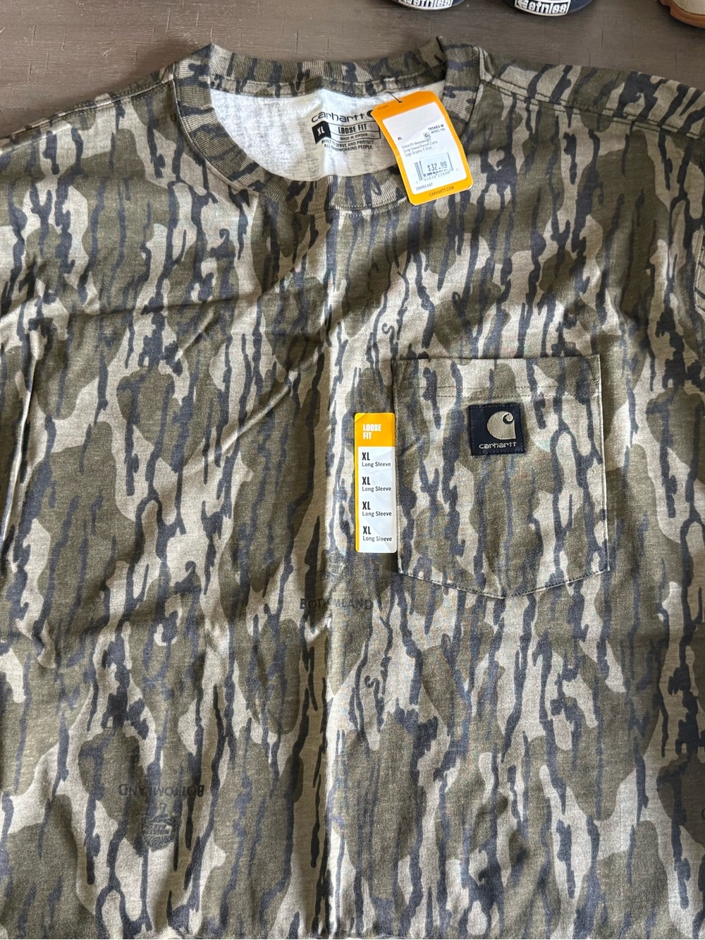 Carhartt Men's Olive & Dark Green Camo Long Sleeve Pocket Shirt Jacket